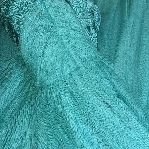 NWT MONIQUE LHUILLER Elegant Designer Luxury Gown Dress Style 443857 Teal $650 - Picture 12 of 15